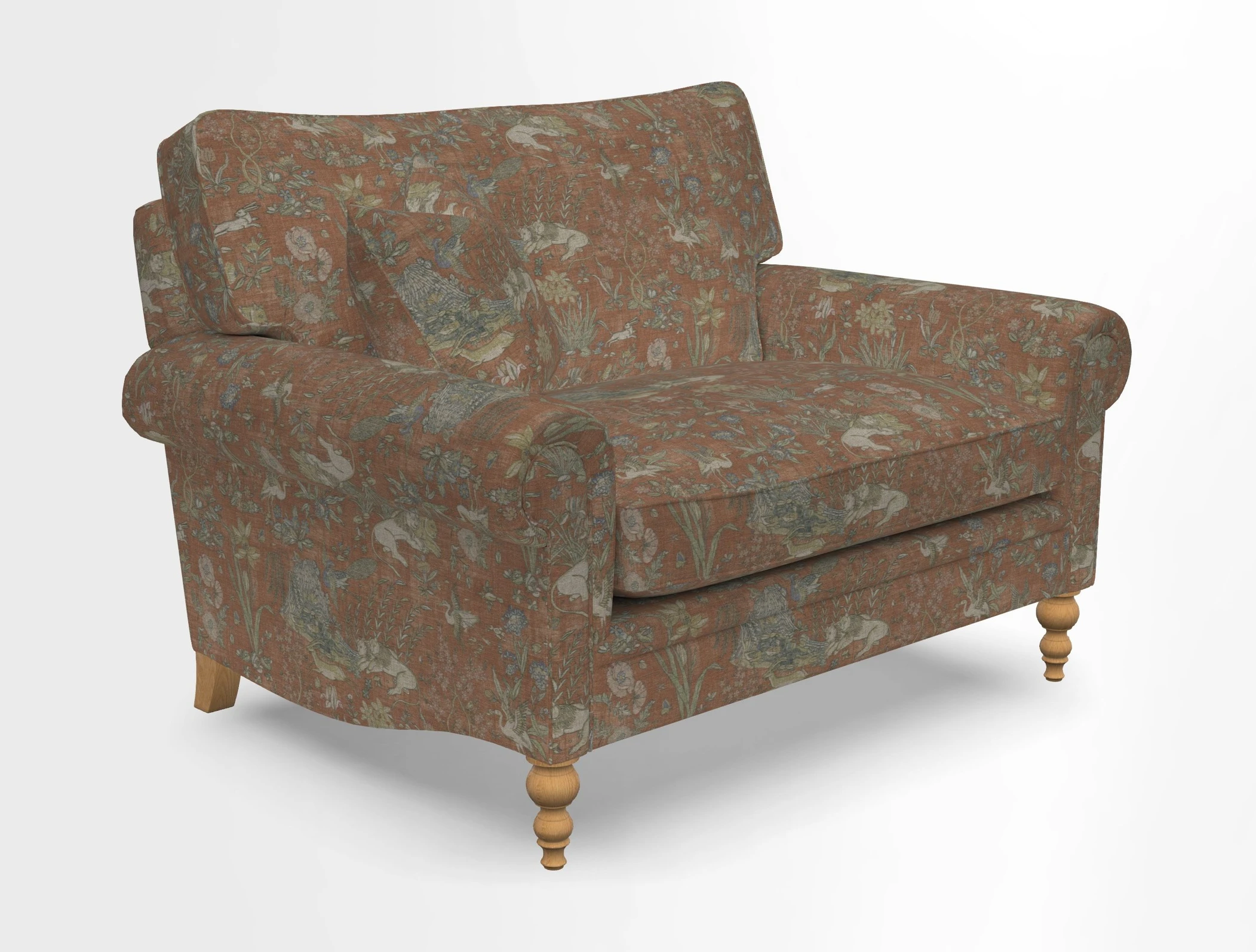 Aldingbourne 3 seater sofa in Grain Sack Stripe Linen Red