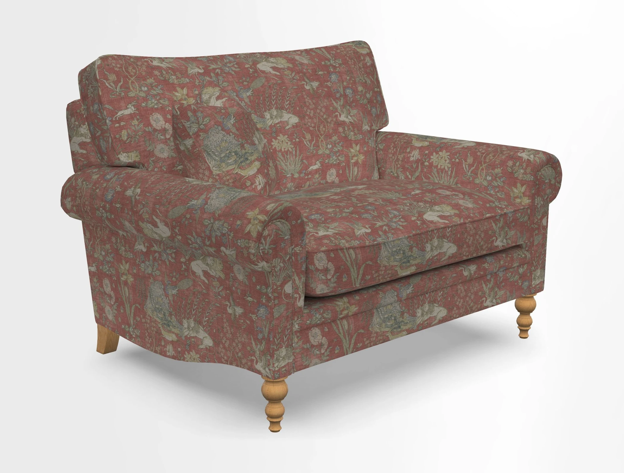 Aldingbourne 3 seater sofa in Grain Sack Stripe Linen Red