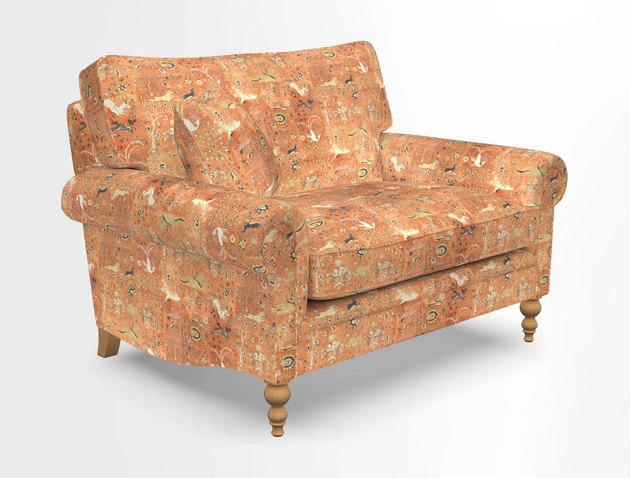 Aldingbourne 3 seater sofa in Grain Sack Stripe Linen Red