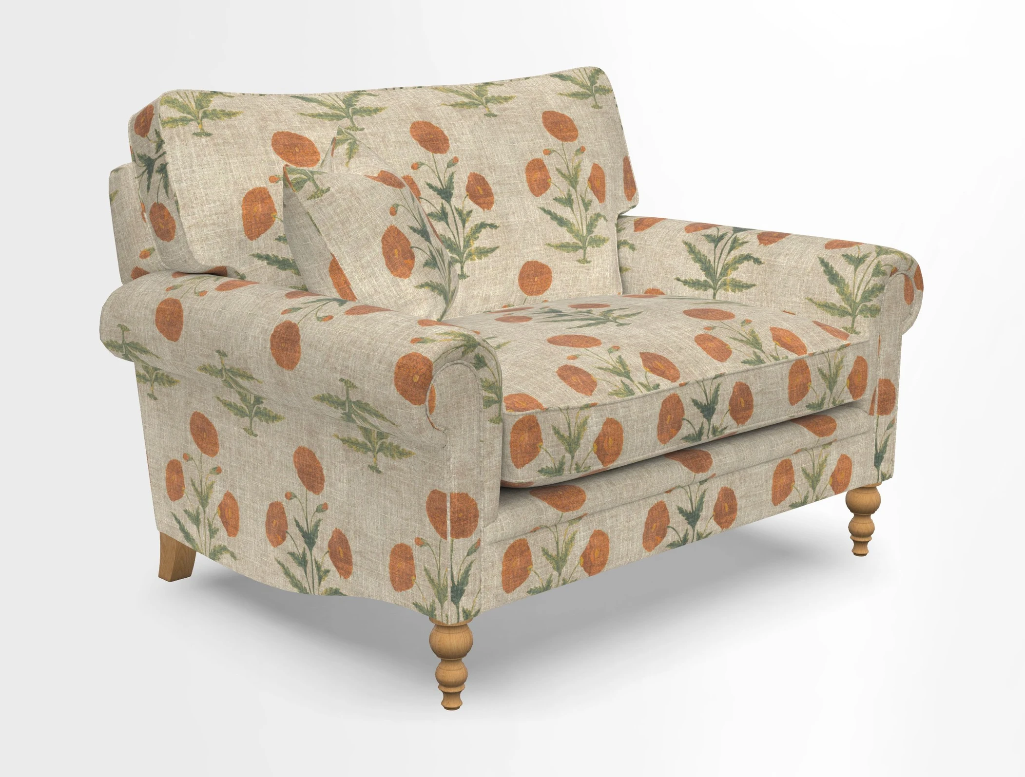 Aldingbourne 3 seater sofa in Grain Sack Stripe Linen Red