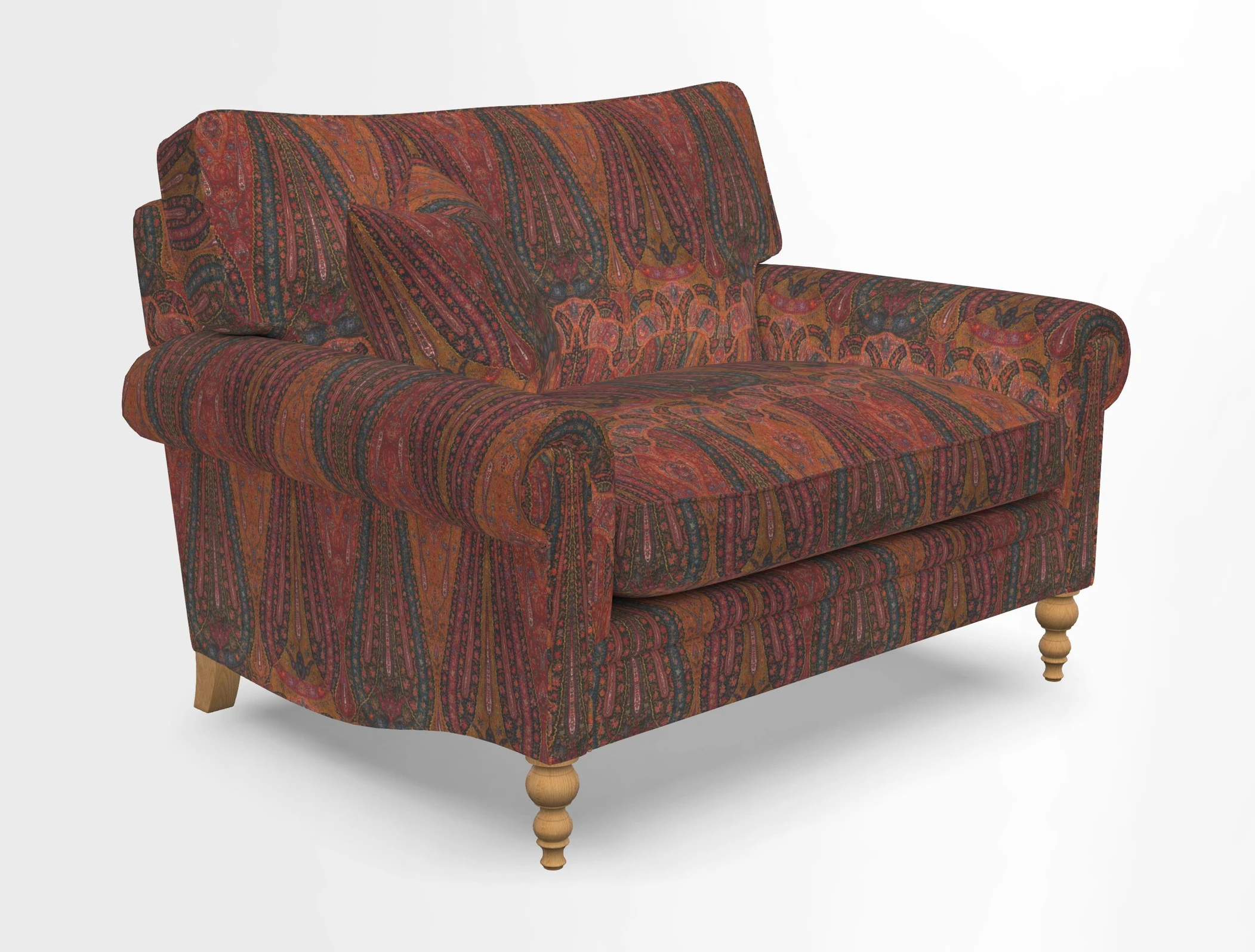 Aldingbourne 3 seater sofa in Grain Sack Stripe Linen Red