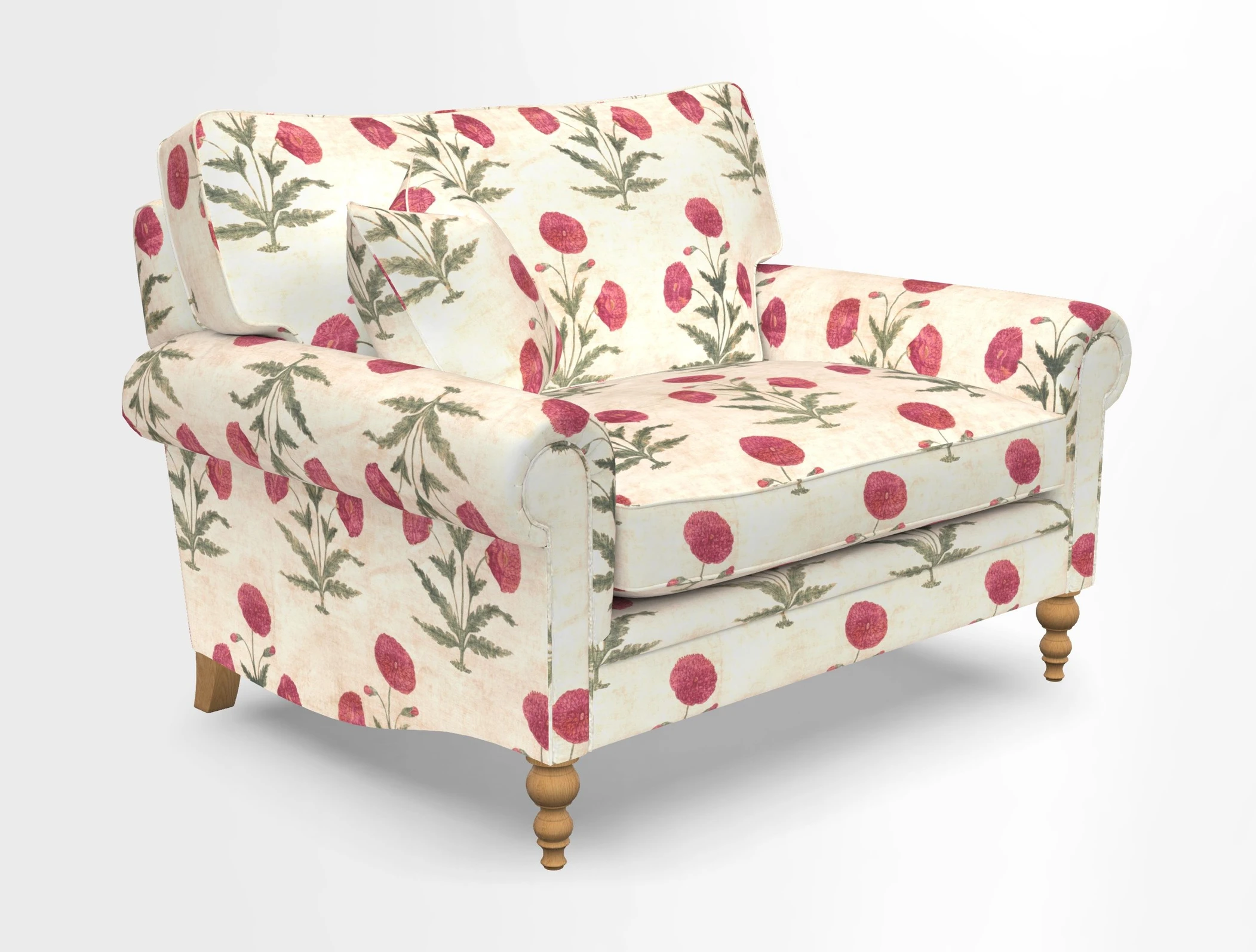Aldingbourne 3 seater sofa in Grain Sack Stripe Linen Red