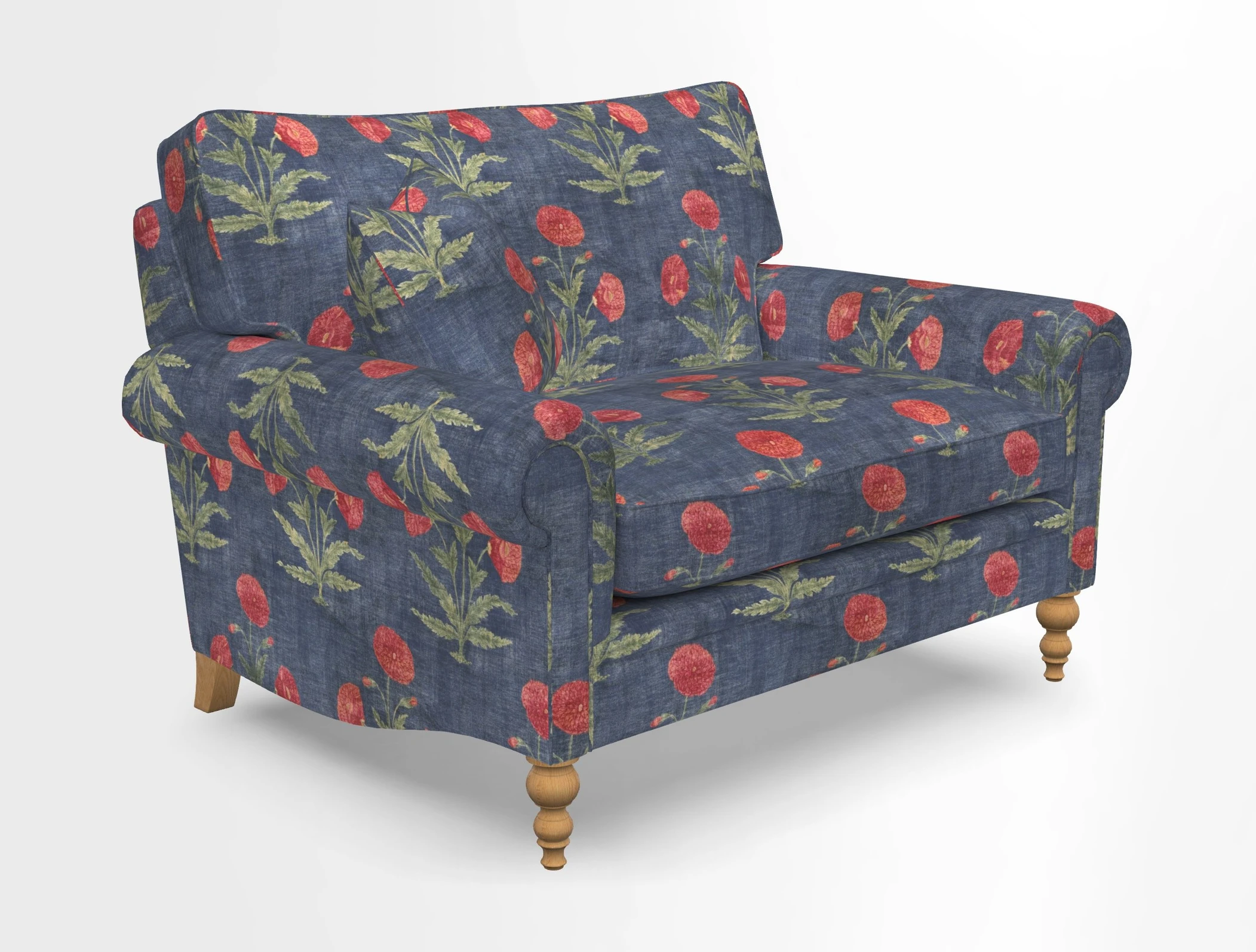Aldingbourne 3 seater sofa in Grain Sack Stripe Linen Red