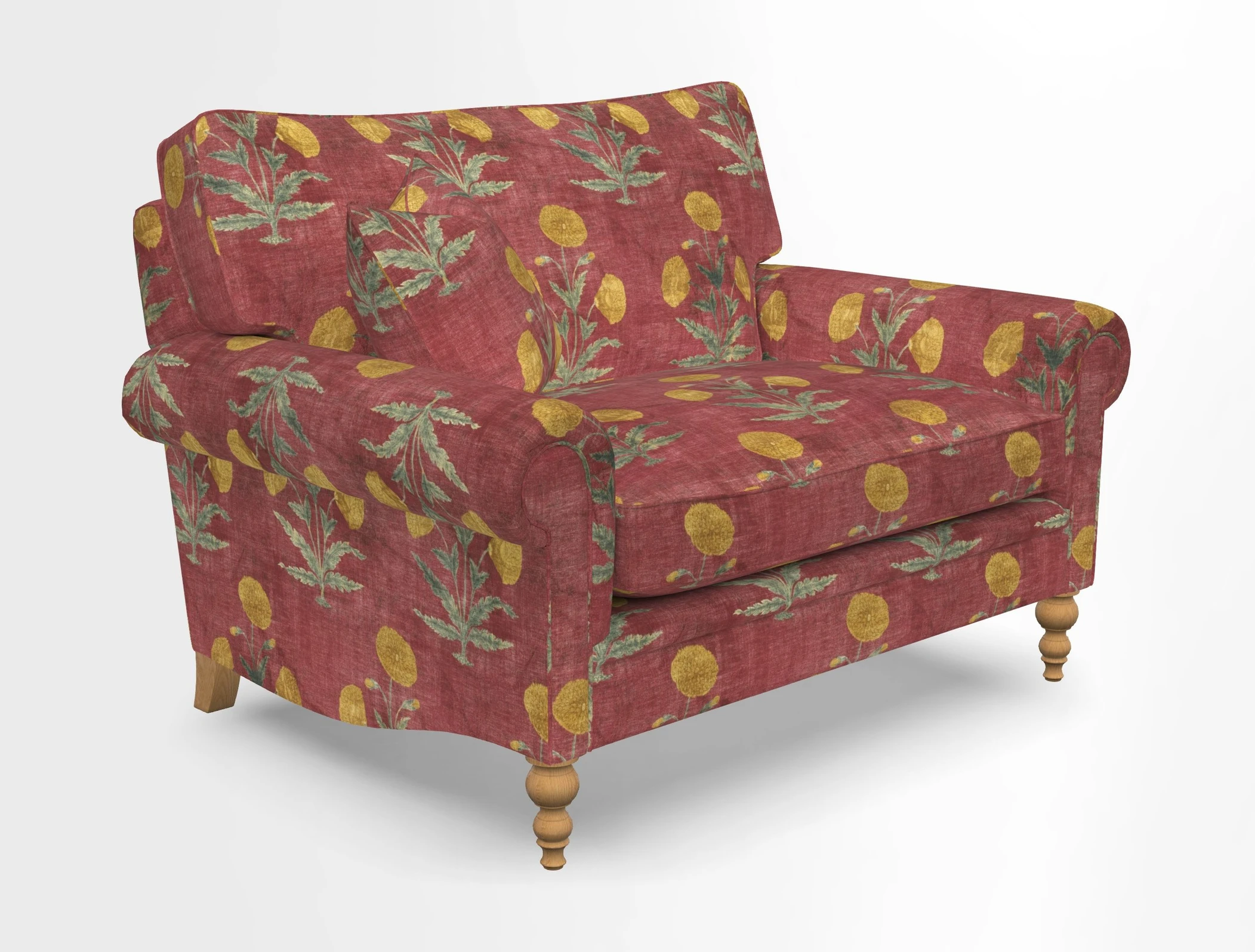 Aldingbourne 3 seater sofa in Grain Sack Stripe Linen Red
