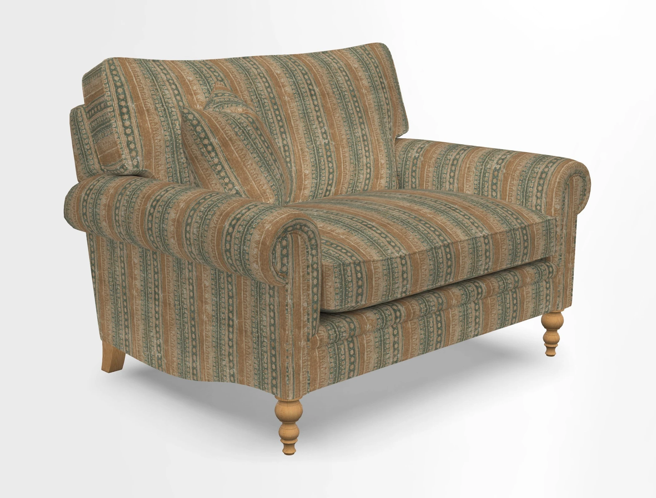 Aldingbourne 3 seater sofa in Grain Sack Stripe Linen Red