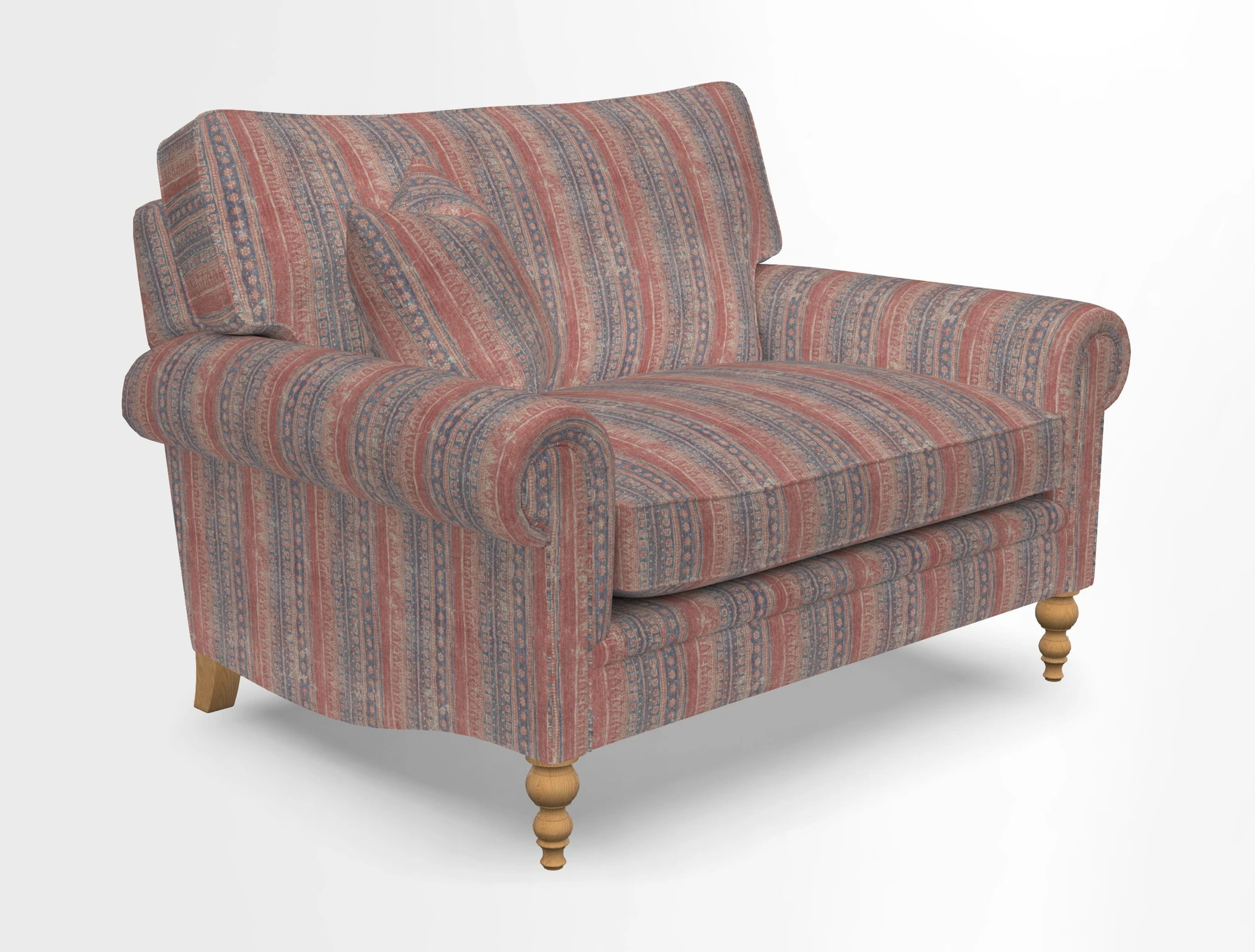 Aldingbourne 3 seater sofa in Grain Sack Stripe Linen Red