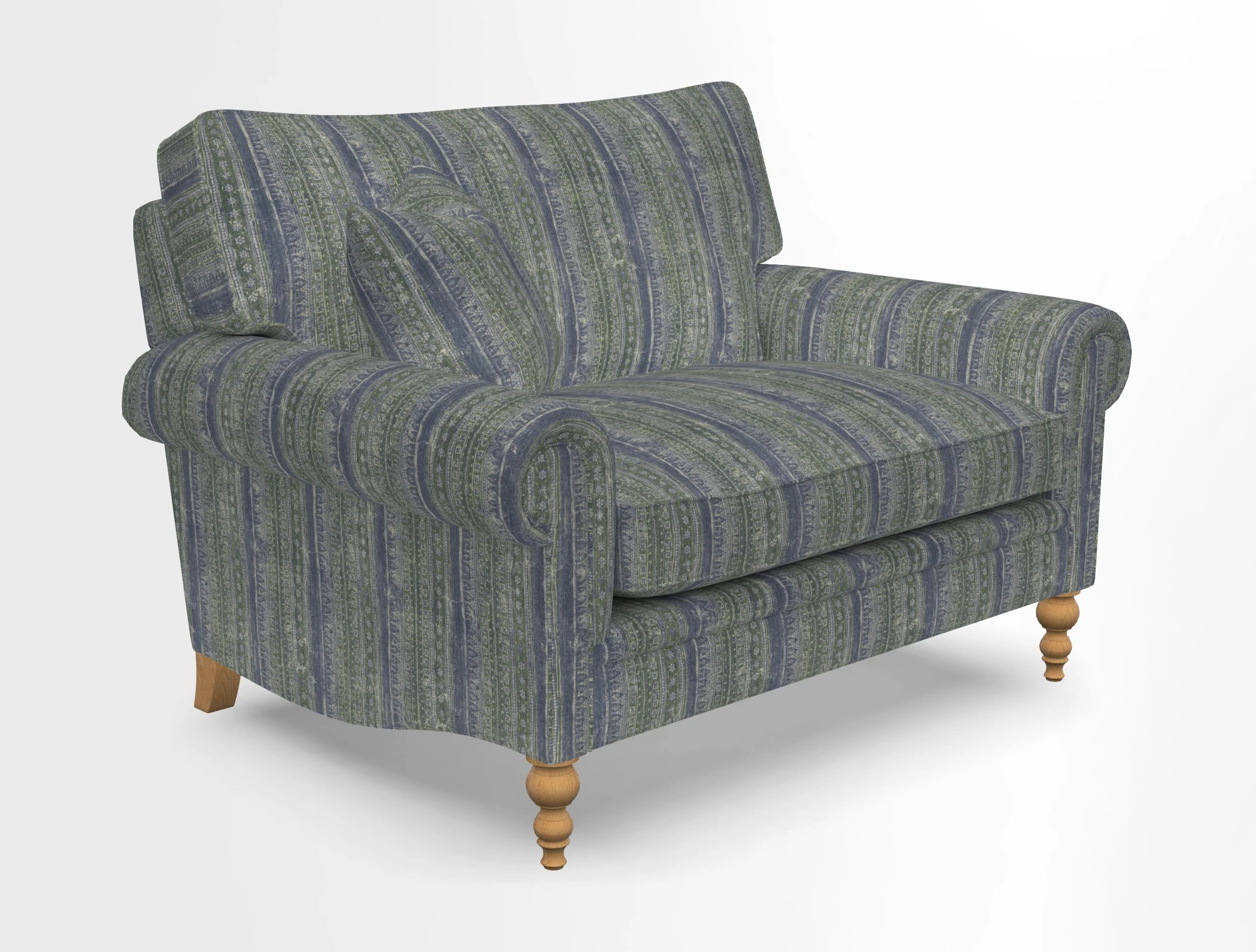 Aldingbourne 3 seater sofa in Grain Sack Stripe Linen Red