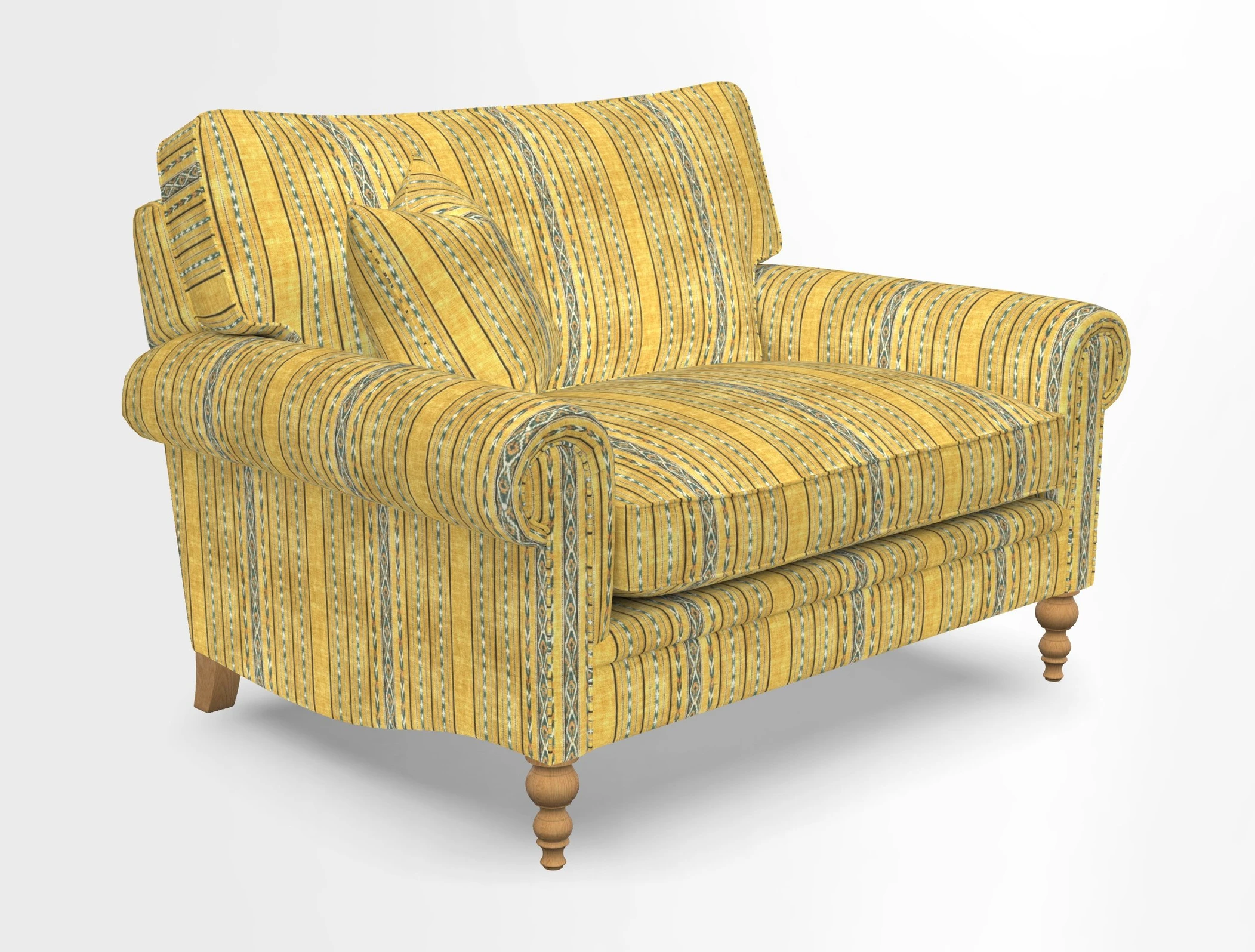 Aldingbourne 3 seater sofa in Grain Sack Stripe Linen Red