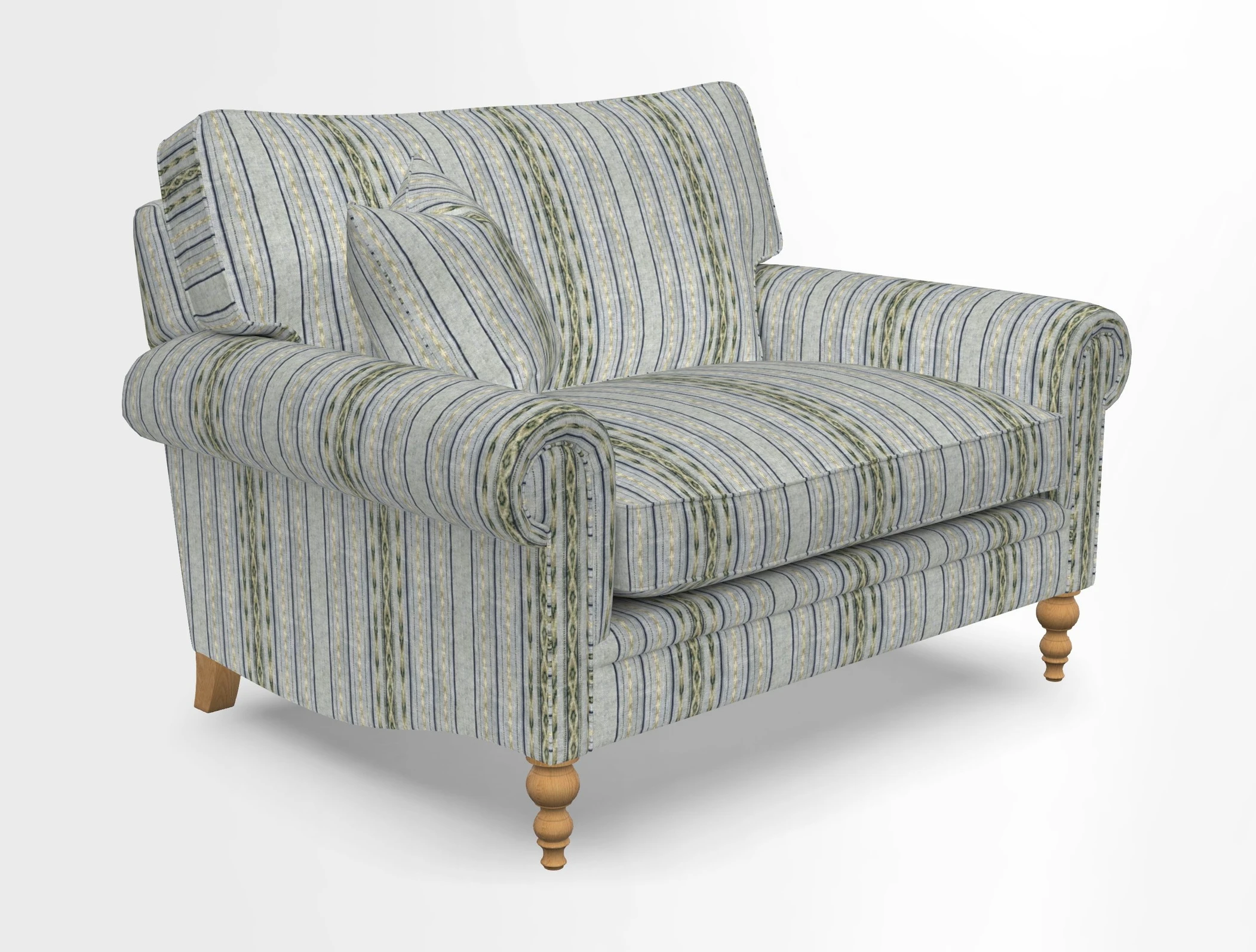 Aldingbourne 3 seater sofa in Grain Sack Stripe Linen Red