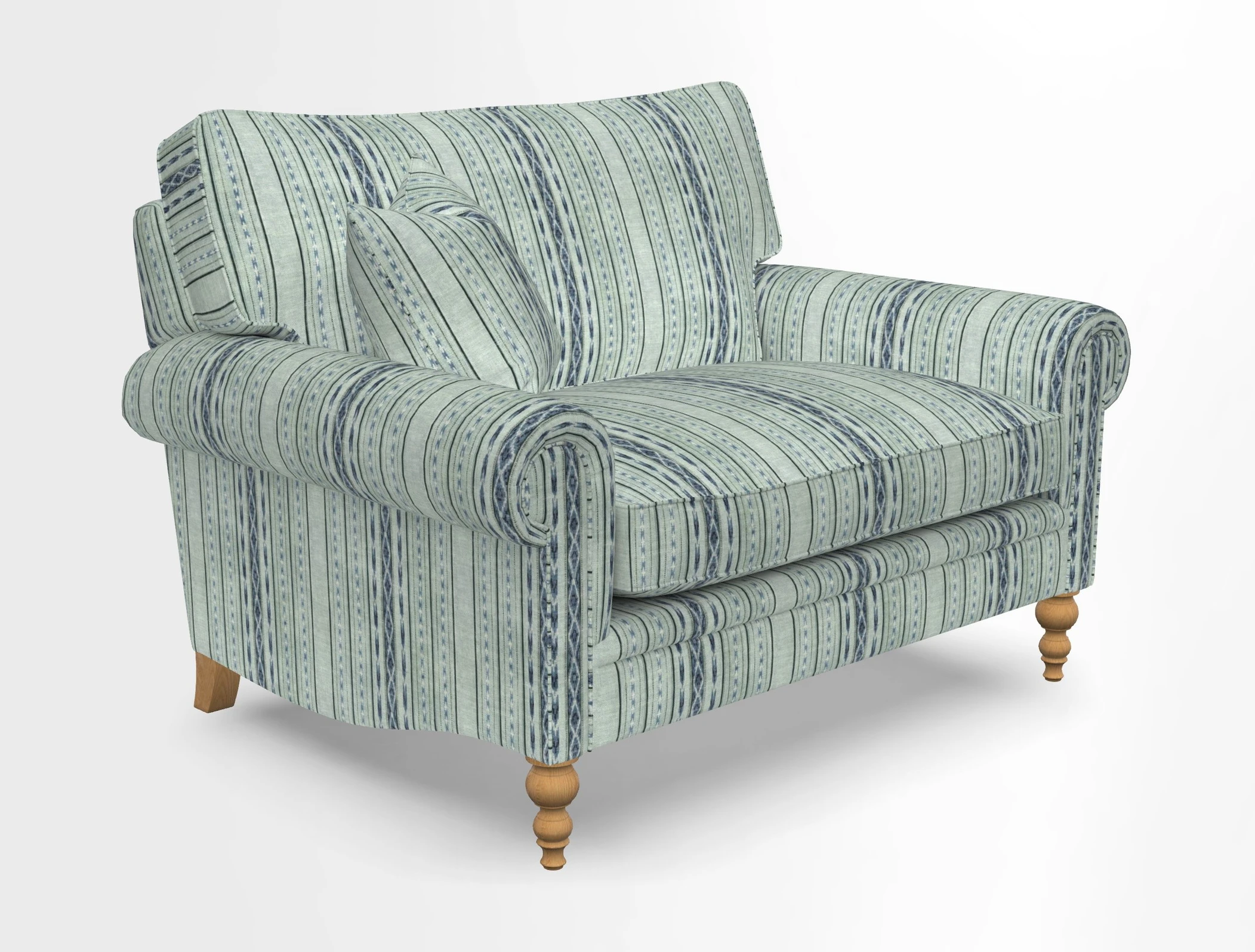 Aldingbourne 3 seater sofa in Grain Sack Stripe Linen Red