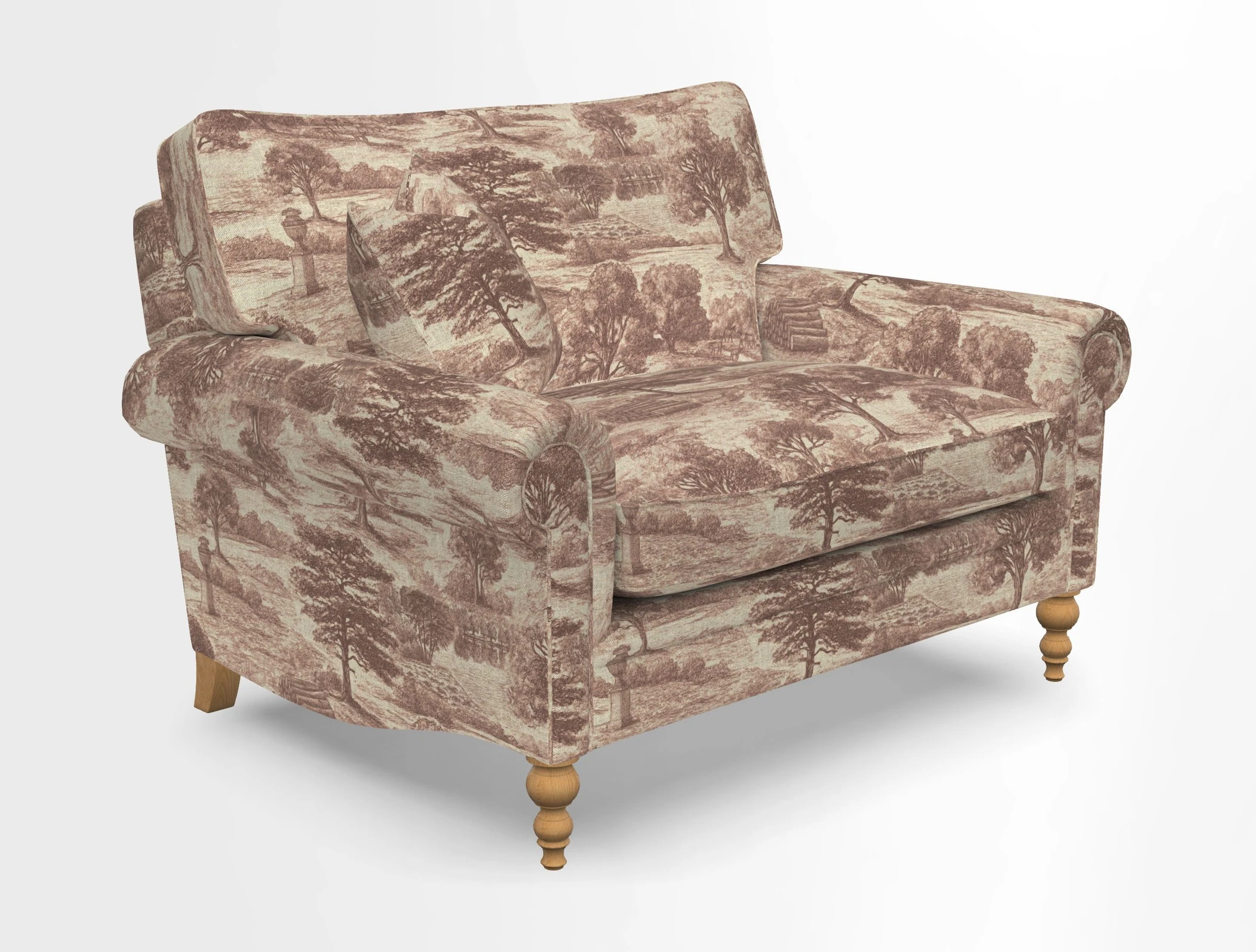 Aldingbourne 3 seater sofa in Grain Sack Stripe Linen Red