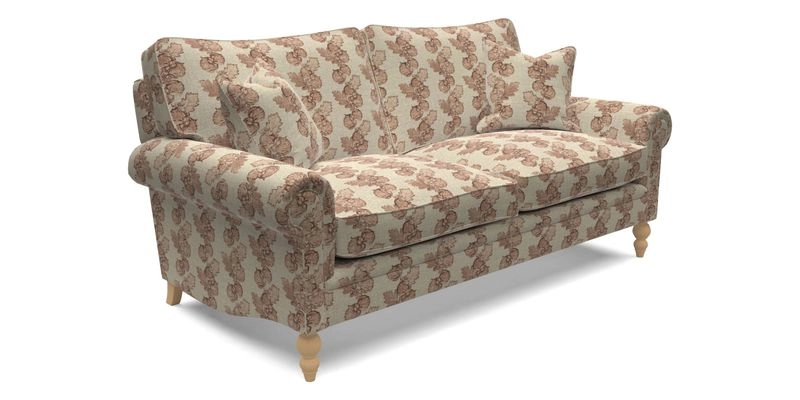 Aldingbourne 3 seater sofa in Grain Sack Stripe Linen Red
