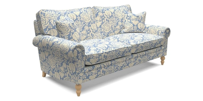 Aldingbourne 4 Seater Sofa in RHS Etta's Bouquet Alba Truffle