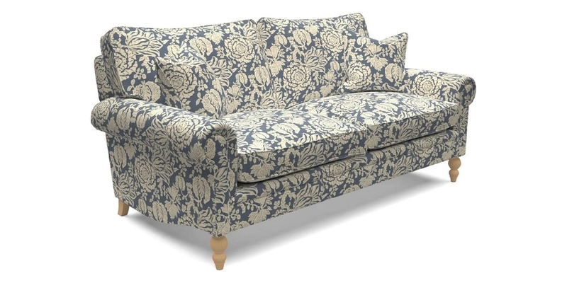 Aldingbourne 4 Seater Sofa in RHS Etta's Bouquet Alba Truffle