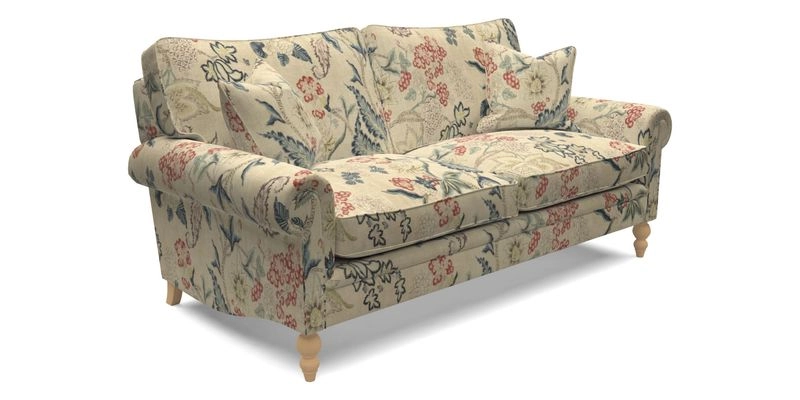 Aldingbourne 4 Seater Sofa in RHS Etta's Bouquet Alba Truffle