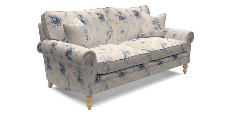 Aldingbourne 4 Seater Sofa in RHS Etta's Bouquet Alba Truffle