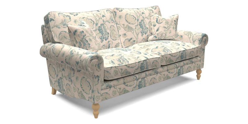 Aldingbourne 4 Seater Sofa in RHS Etta's Bouquet Alba Truffle