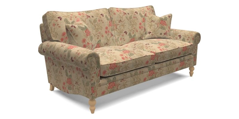Aldingbourne 4 Seater Sofa in RHS Etta's Bouquet Alba Truffle