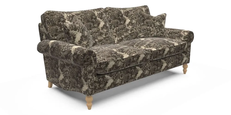 Aldingbourne 4 Seater Sofa in RHS Etta's Bouquet Alba Truffle