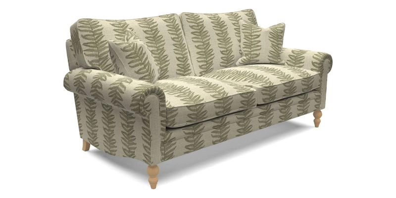 Aldingbourne 3 seater sofa in Grain Sack Stripe Linen Red