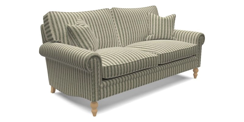 Aldingbourne 3 seater sofa in Grain Sack Stripe Linen Red