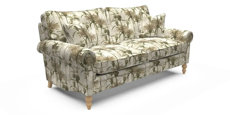 Aldingbourne 4 Seater Sofa in RHS Etta's Bouquet Alba Truffle