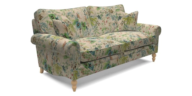 Aldingbourne 4 Seater Sofa in RHS Etta's Bouquet Alba Truffle