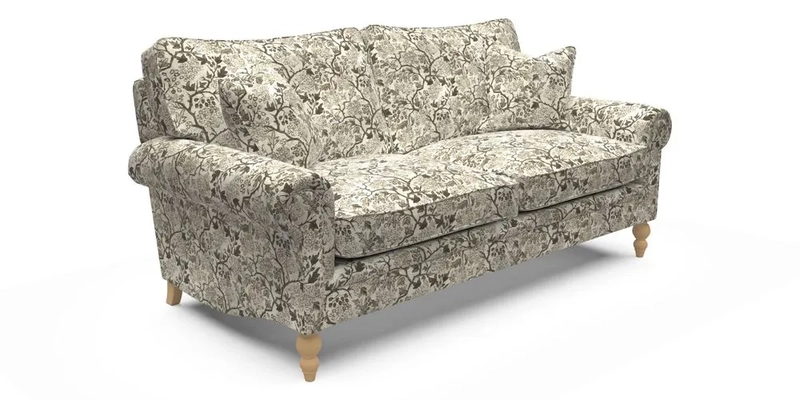 Aldingbourne 4 Seater Sofa in RHS Etta's Bouquet Alba Truffle
