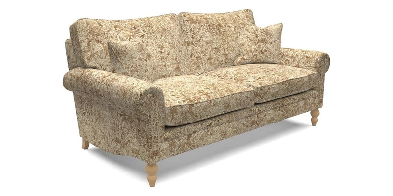 Aldingbourne 4 Seater Sofa in RHS Etta's Bouquet Alba Truffle