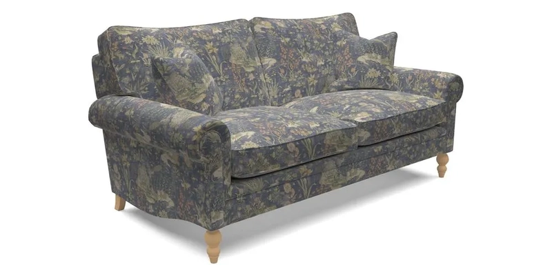 Aldingbourne 4 Seater Sofa in RHS Etta's Bouquet Alba Truffle