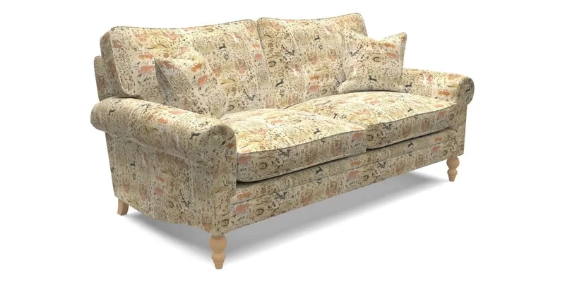 Aldingbourne 4 Seater Sofa in RHS Etta's Bouquet Alba Truffle