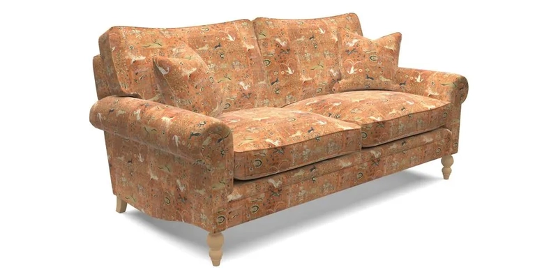 Aldingbourne 4 Seater Sofa in RHS Etta's Bouquet Alba Truffle