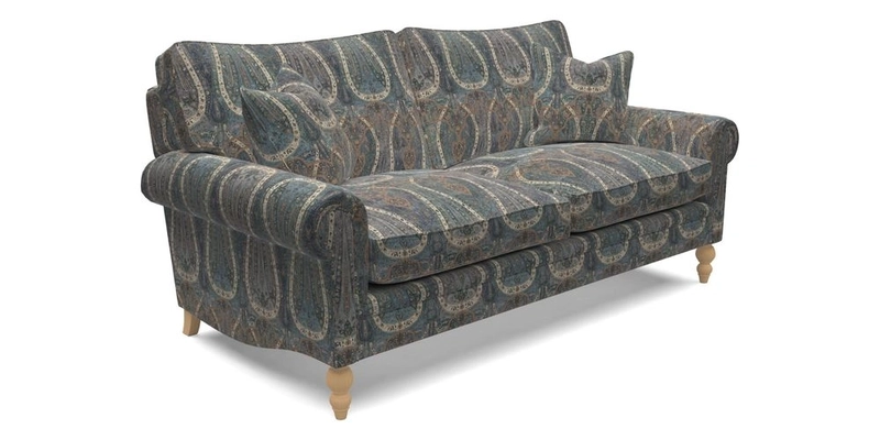 Aldingbourne 4 Seater Sofa in RHS Etta's Bouquet Alba Truffle