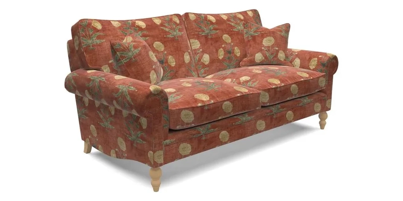 Aldingbourne 4 Seater Sofa in RHS Etta's Bouquet Alba Truffle