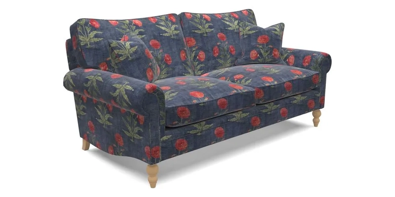 Aldingbourne 4 Seater Sofa in RHS Etta's Bouquet Alba Truffle