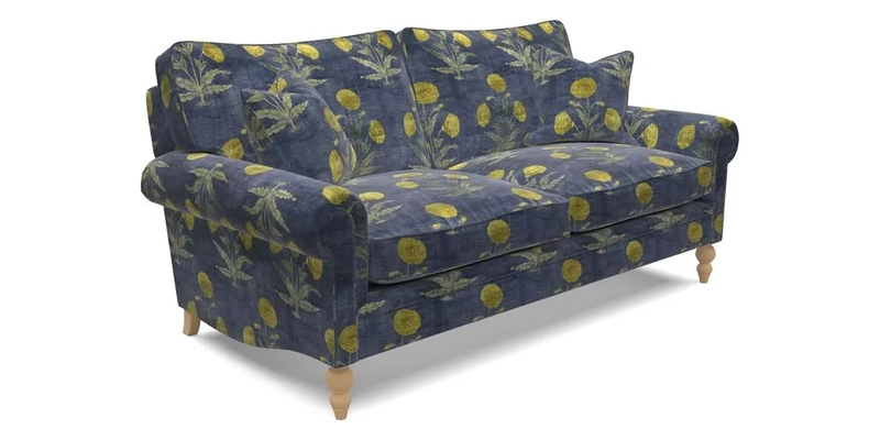 Aldingbourne 4 Seater Sofa in RHS Etta's Bouquet Alba Truffle