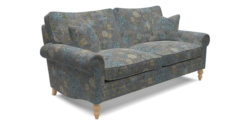 Aldingbourne 4 Seater Sofa in RHS Etta's Bouquet Alba Truffle
