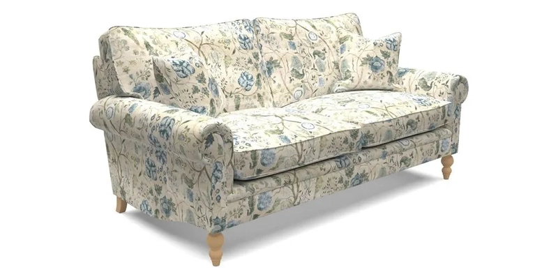 Aldingbourne 4 Seater Sofa in RHS Etta's Bouquet Alba Truffle
