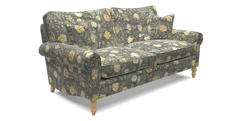 Aldingbourne 4 Seater Sofa in RHS Etta's Bouquet Alba Truffle