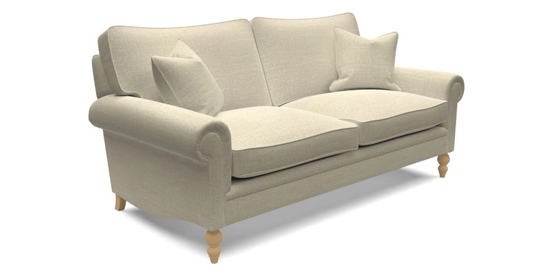 Aldingbourne 3 seater sofa in Grain Sack Stripe Linen Red