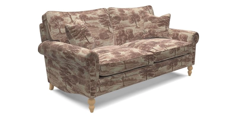 Aldingbourne 3 seater sofa in Grain Sack Stripe Linen Red