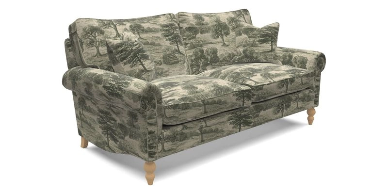 Aldingbourne 3 seater sofa in Grain Sack Stripe Linen Red