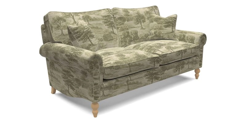 Aldingbourne 3 seater sofa in Grain Sack Stripe Linen Red