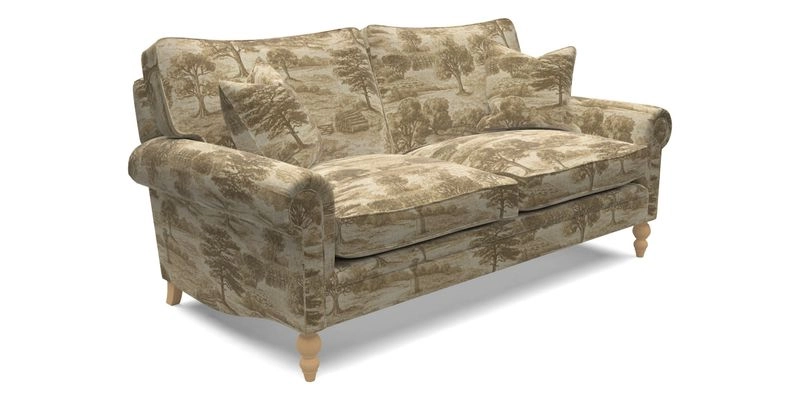 Aldingbourne 3 seater sofa in Grain Sack Stripe Linen Red