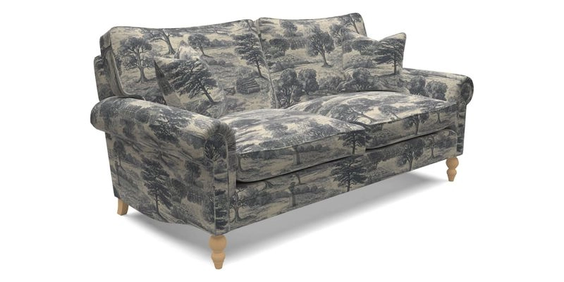 Aldingbourne 3 seater sofa in Grain Sack Stripe Linen Red