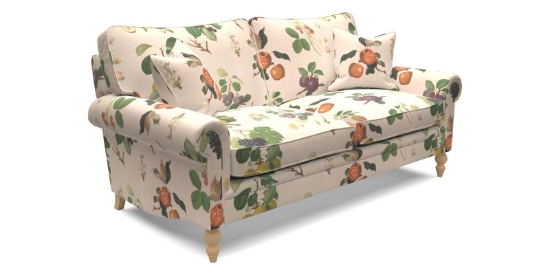 Aldingbourne 4 Seater Sofa in RHS Etta's Bouquet Alba Truffle