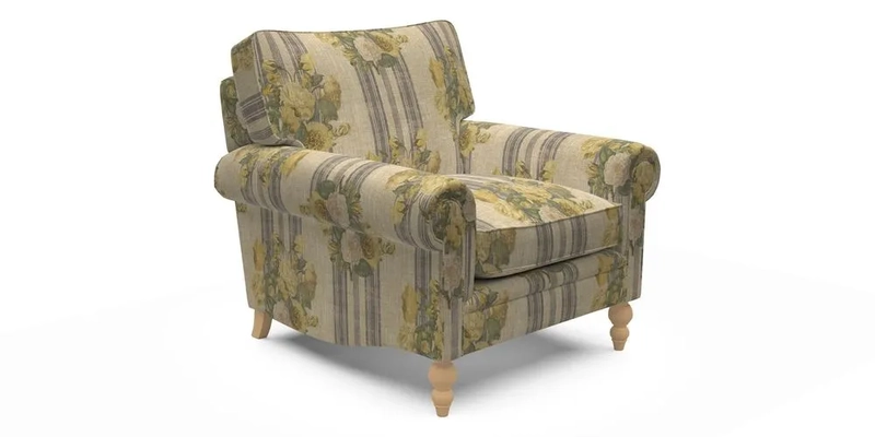 Aldingbourne Chair in Grain Sack Stripe Linen Red