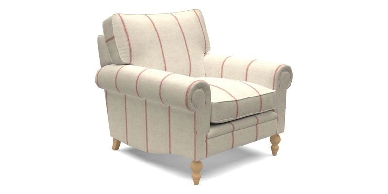Aldingbourne Chair in Grain Sack Stripe Linen Red