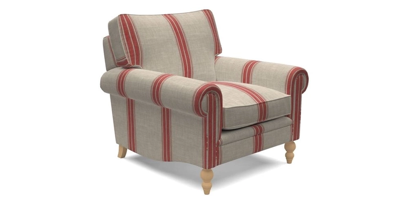 Aldingbourne Chair in Grain Sack Stripe Linen Red