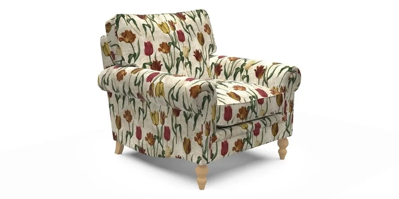 Aldingbourne Chair in Grain Sack Stripe Linen Red